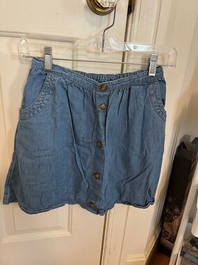 Lands’ End Denim Blue Kid’s Skirt Size L